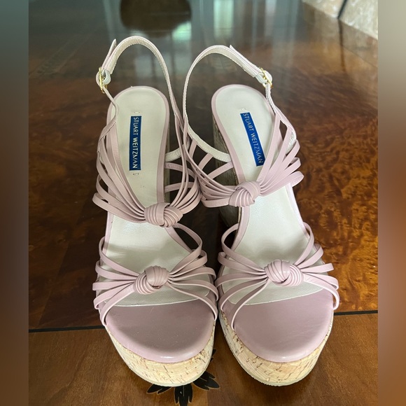 STUART WEITZMAN
Seascape Leather & Cork Platform Wedge Sandals - Picture 9 of 9